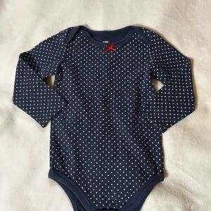 HB 18m Navy & white Polka Dot Kids Onesie